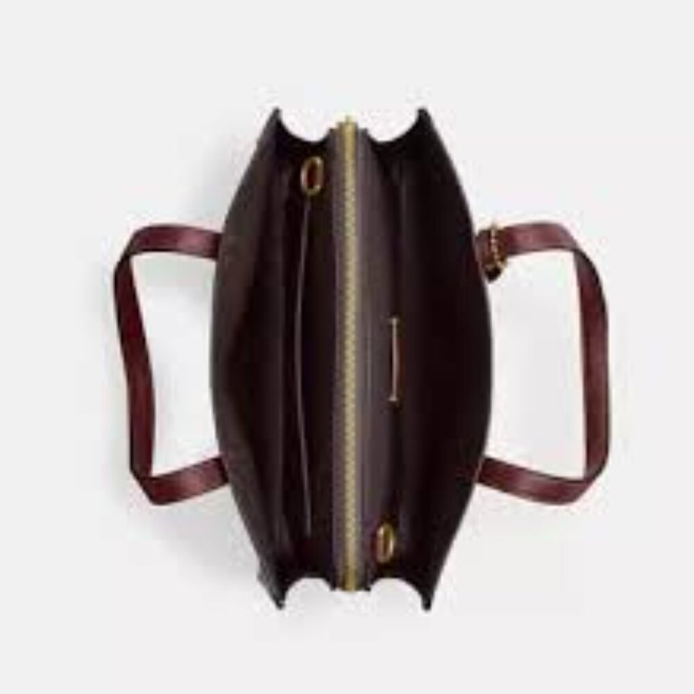#159 - NWT, Coach Polished Pebble Leather Carter Carryall 28 Wine - Picture 6 of 11